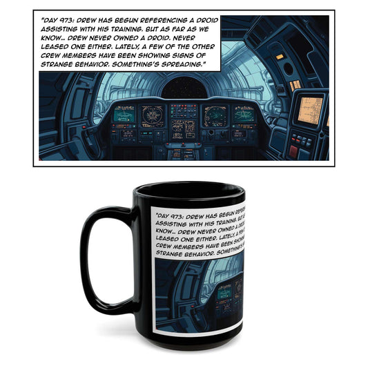 Spaceflight Cockpit Comic Mug – Sci‑Fi Captain Log Coffee Cup (15oz)