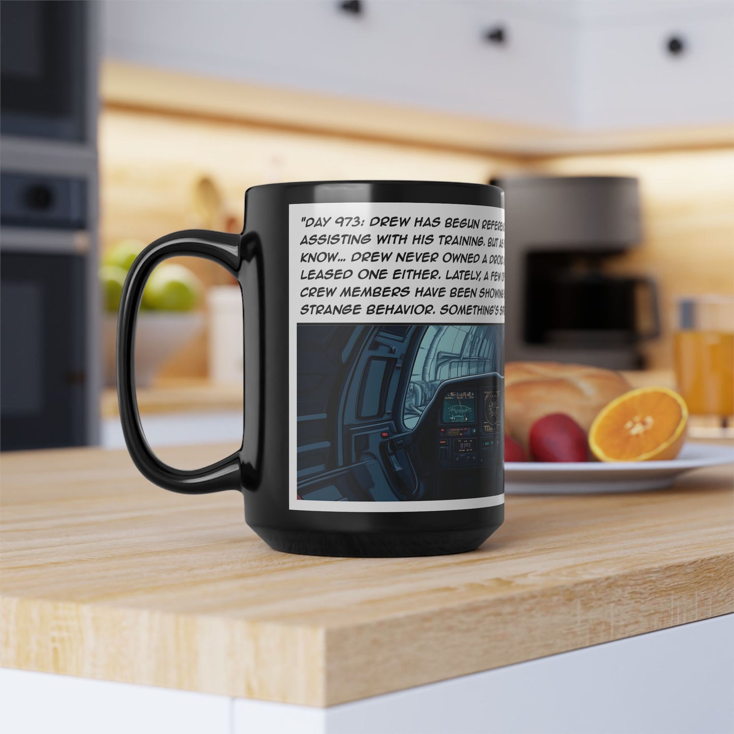 Spaceflight Cockpit Comic Mug – Sci‑Fi Captain Log Coffee Cup (15oz)